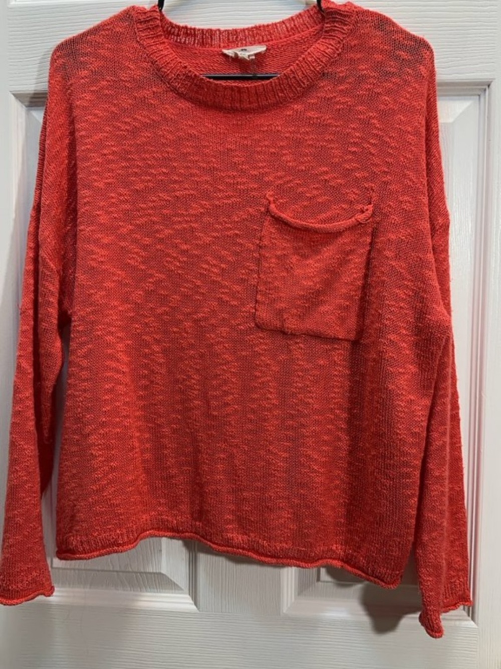 entro Orange Crewneck Sweater with Front Pocket